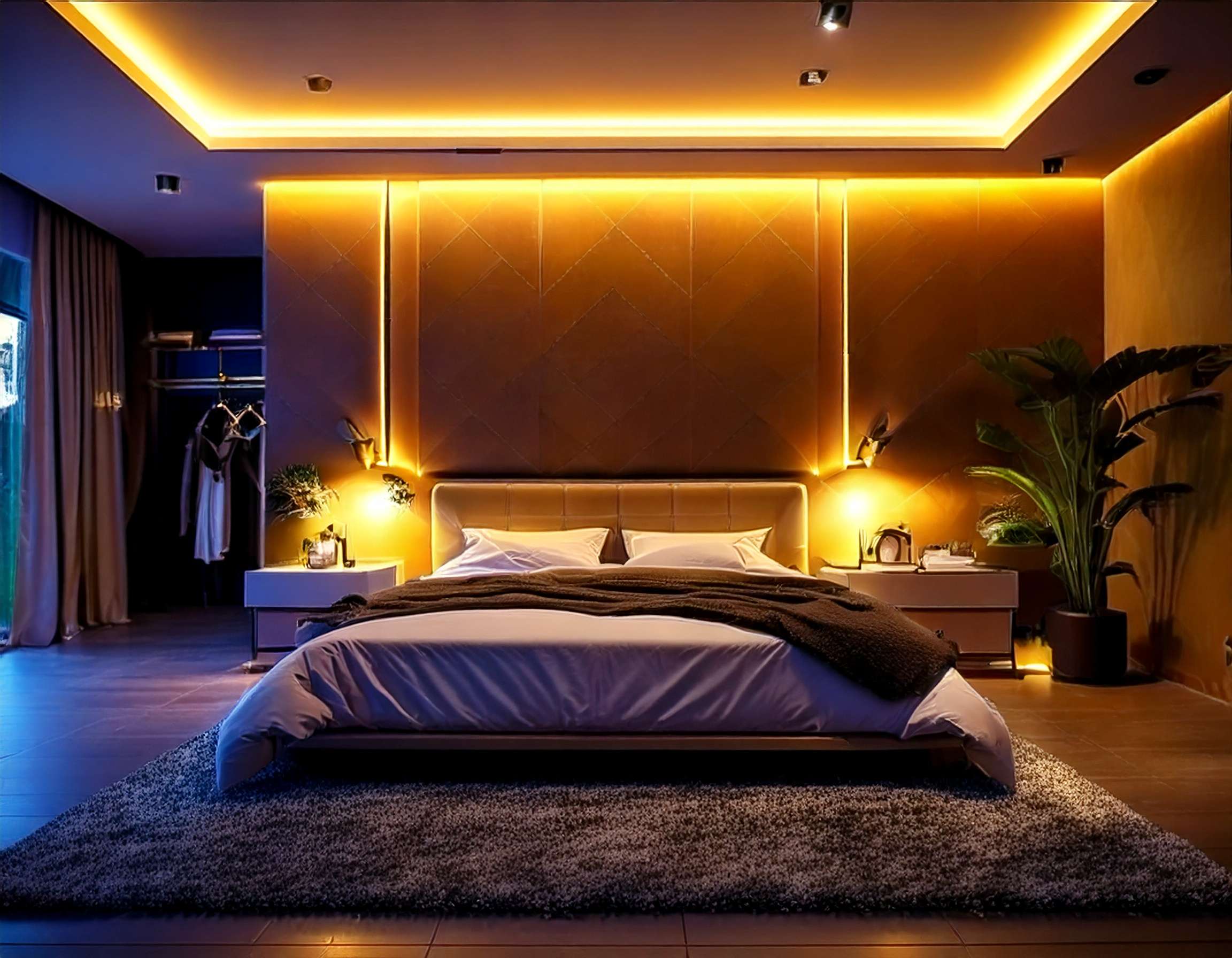 Dim room with warm lighting